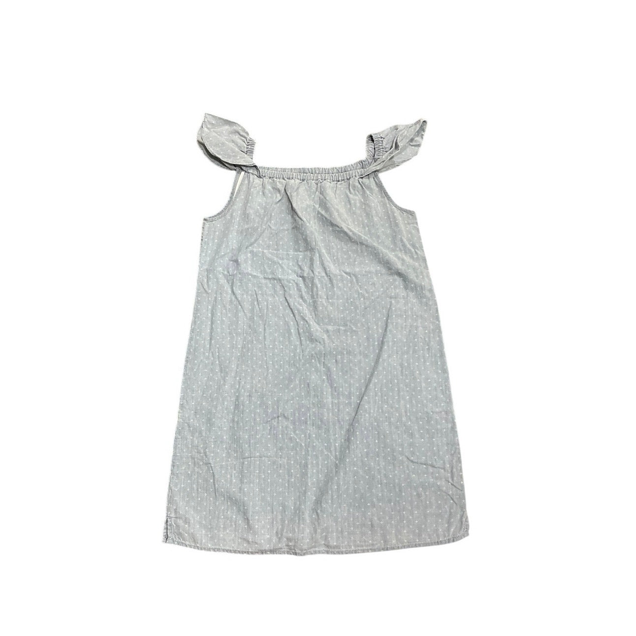 J.Crew Dobby Off the Shoulder Ruffle Sleeves Chambray Short Dress SZ 4 Western