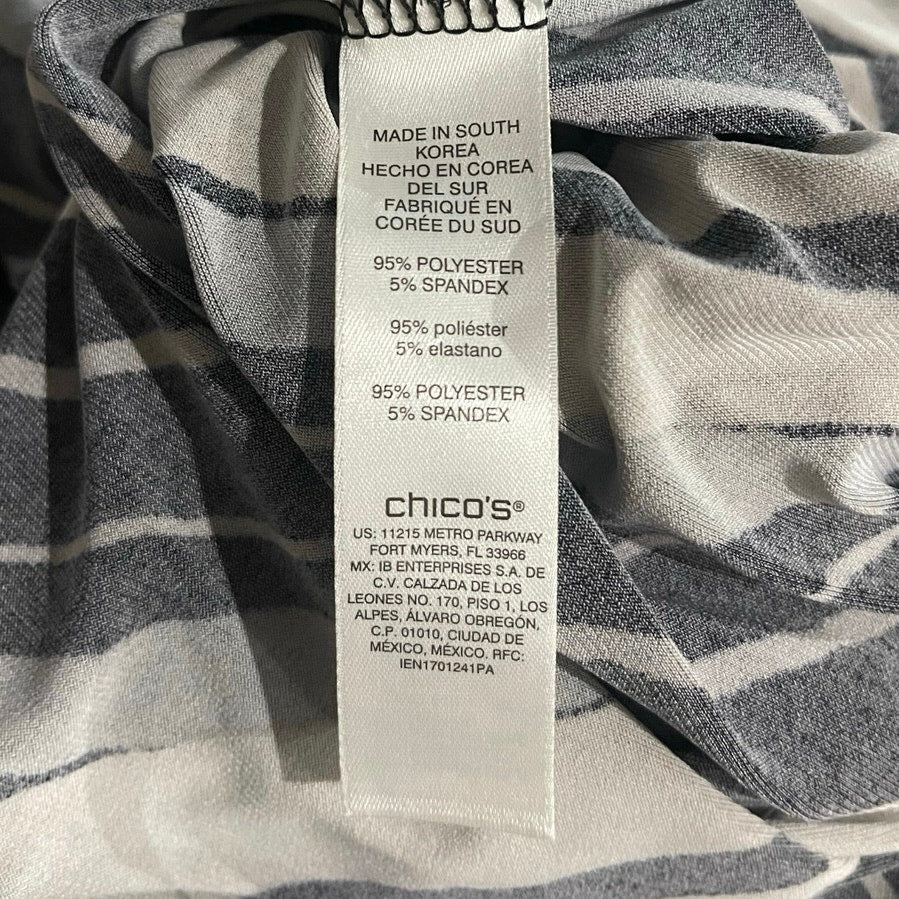 Chico's Top Asymmetrical Design 3/4 sleeve Size 1 Medium Casual Career Office