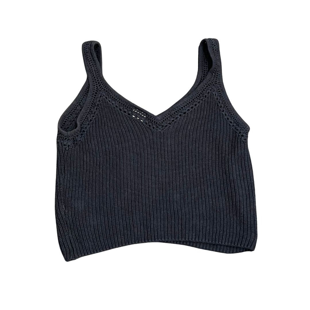 Abercrombie & Fitch V-Necke Pointelle Knit Sweater Tank SZ Medium Boho Chic Y2K