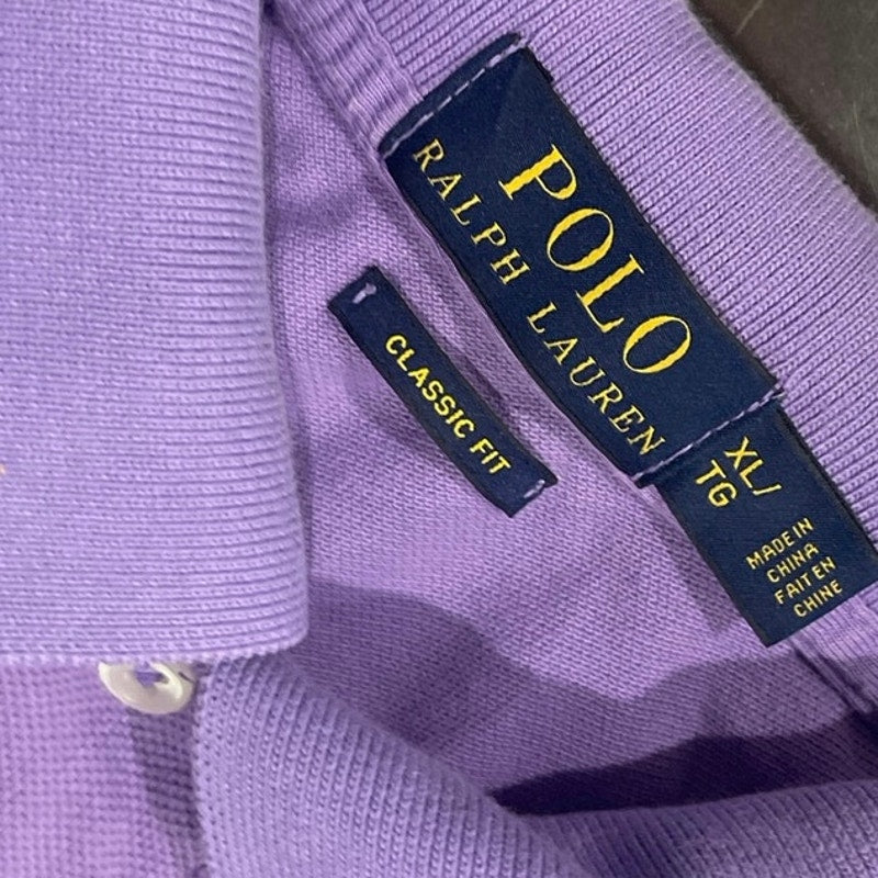 Polo Ralph Lauren Lavender Cotton Short Sleeve Polo Shirt SZ XL Classic Fit