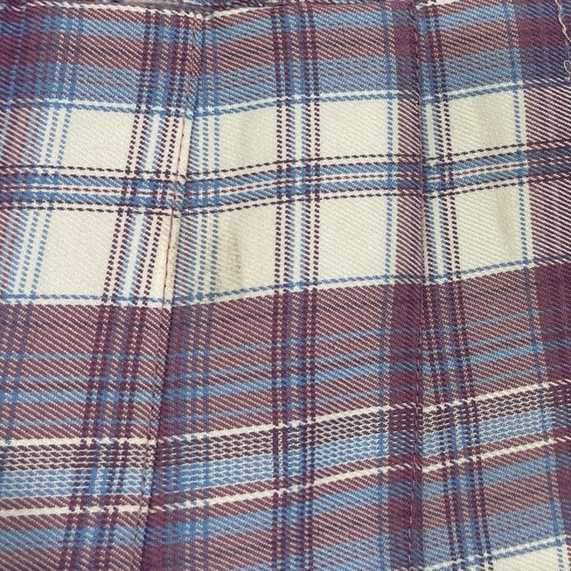 Rewind Plaid Pleated Skater Skirt SZ L High Waisted Schoolgirl Preppy Academia