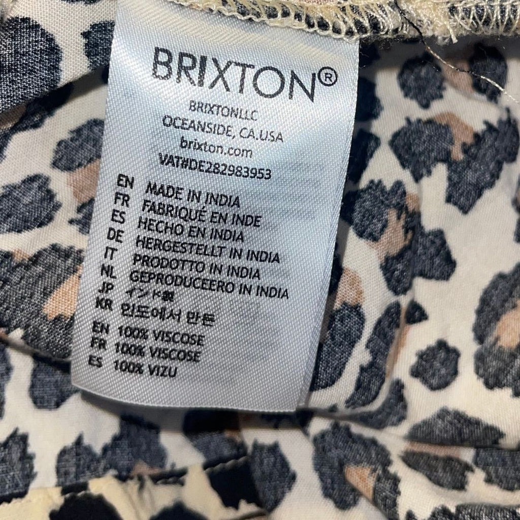 Brixton Leopard Print Midi Slip Dress Size Large Spaghetti Strap Chic