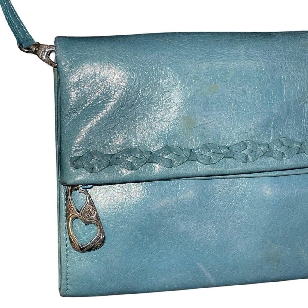 Brighton Vintage Turquoise Wallet Leather Purse Crossbody Western Cowboy 90s
