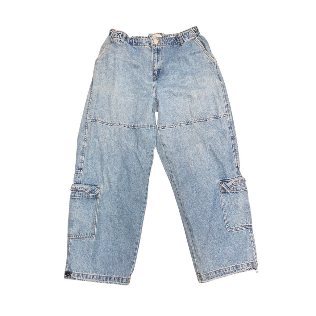 Forever 21 Baggy Denim Cargo Jeans Wide Leg Plus Size 12 Y2K Streetwear 90s Flaw