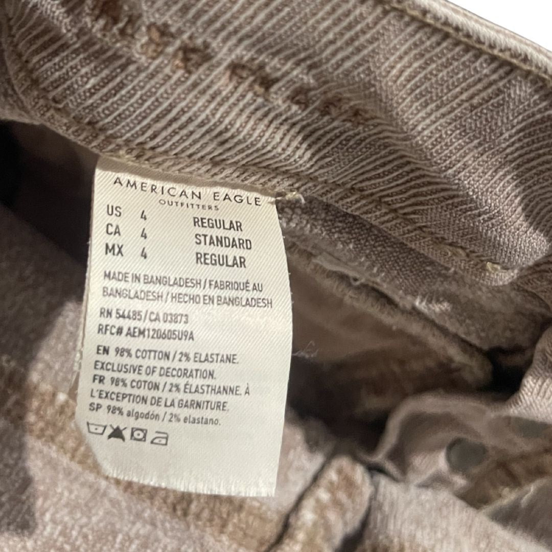 American Eagle Stretch Corduroy Super High Waisted Flare Pants SZ4 Y2K 90s Retro