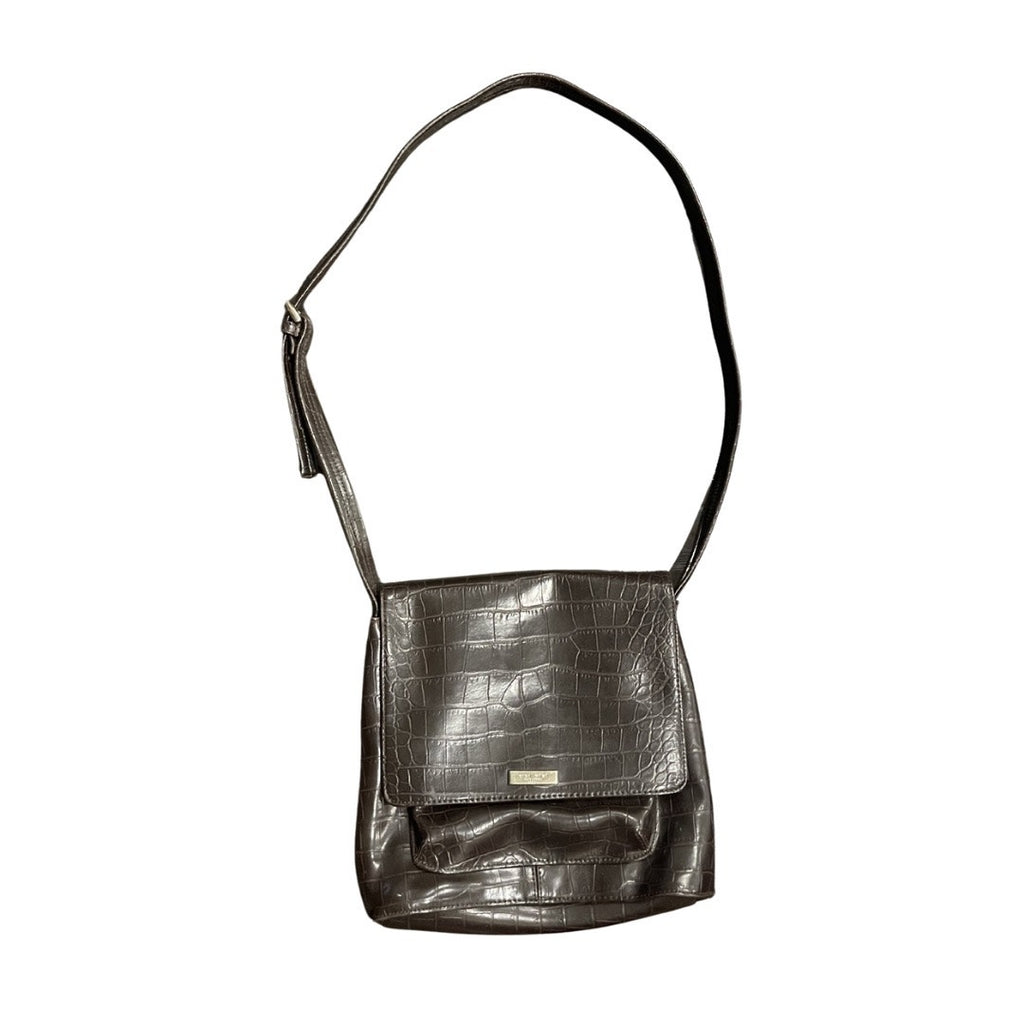 Nine West Crossbody Purse Bag Faux Crocodile Design 90s Y2K Casual Minimalist