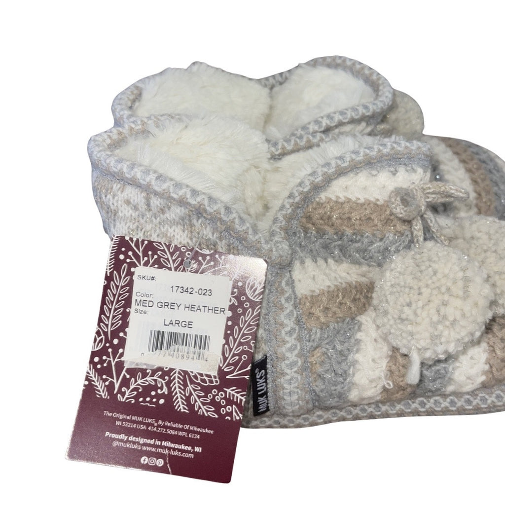 MUK LUKS Women's Amira Bootie Slippers Size Large 9-10 Loungewear Faux Fur NWT