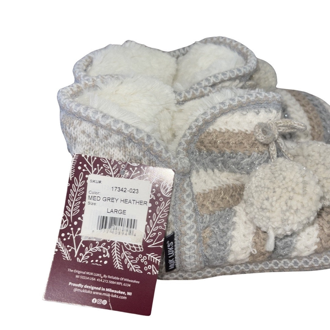 MUK LUKS Women's Amira Bootie Slippers Size Large 9-10 Loungewear Faux Fur NWT