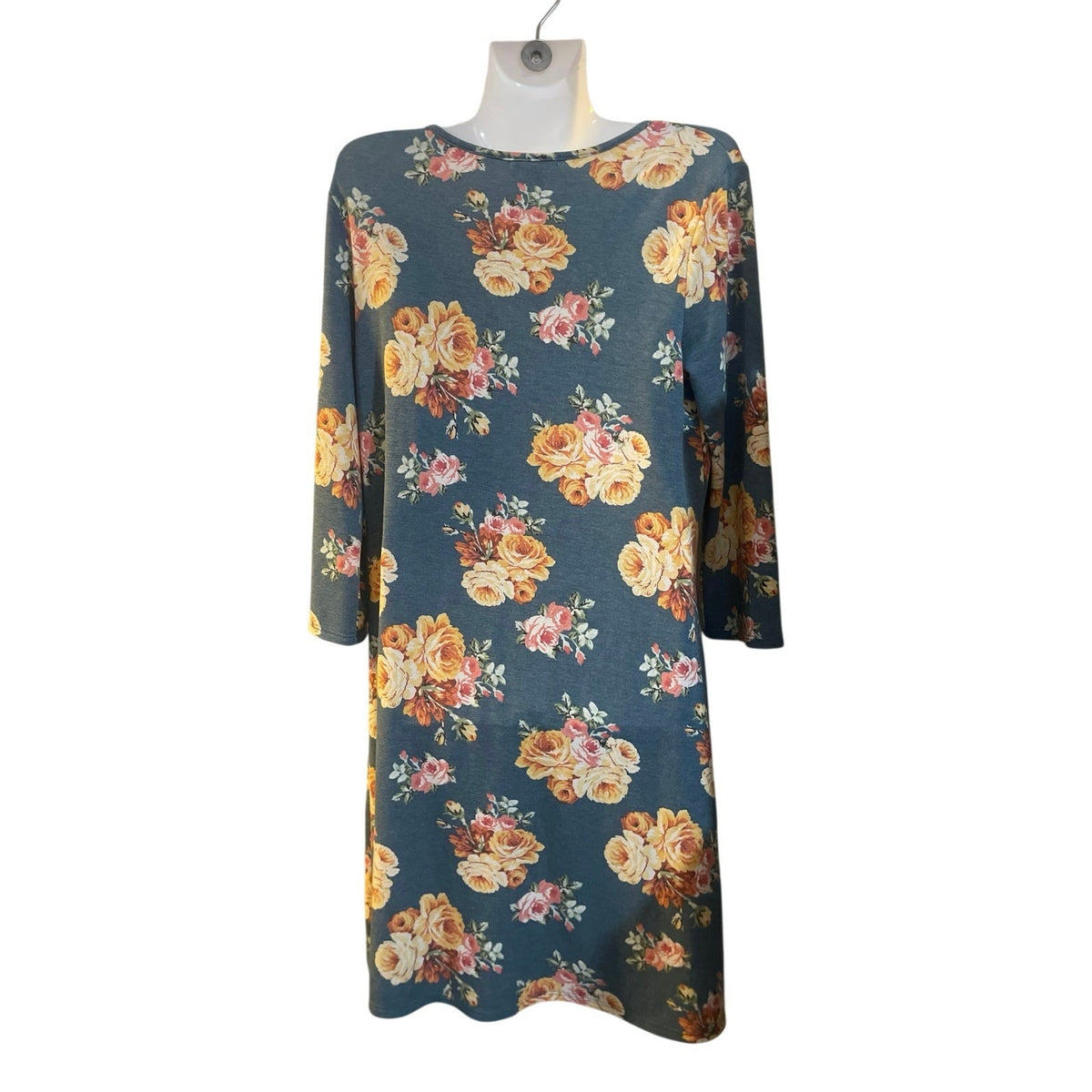 Nine Britton Floral Swing Jersey Shift Dress SZ M Boho Botanical Romantic NWT