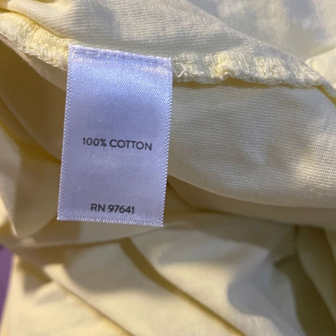 J. Jill Long Sleeve V-Neck Henley Butter Yellow Size Medium Petite 100% Cotton