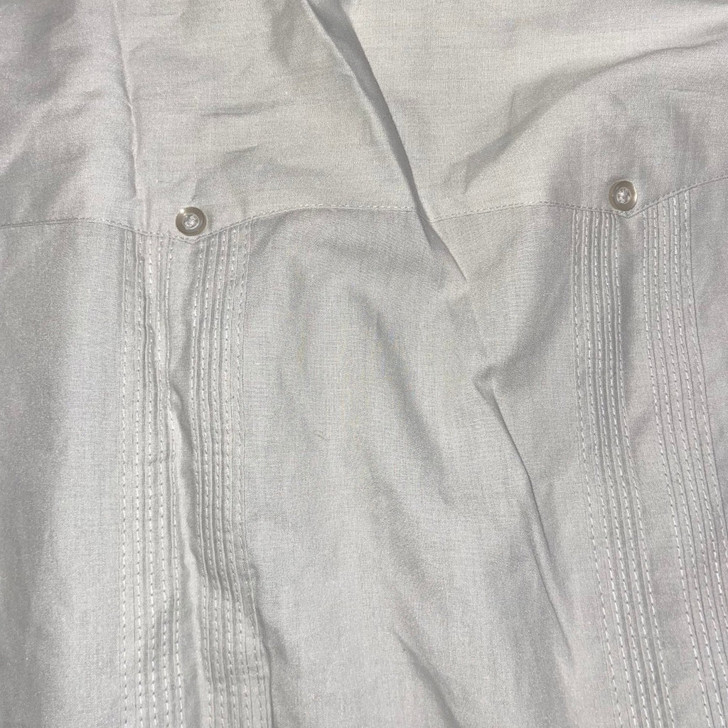 Havanera Co Mens Gray Guayabera Short Sleeve Shirt Size XL Cuban Vacation Beach