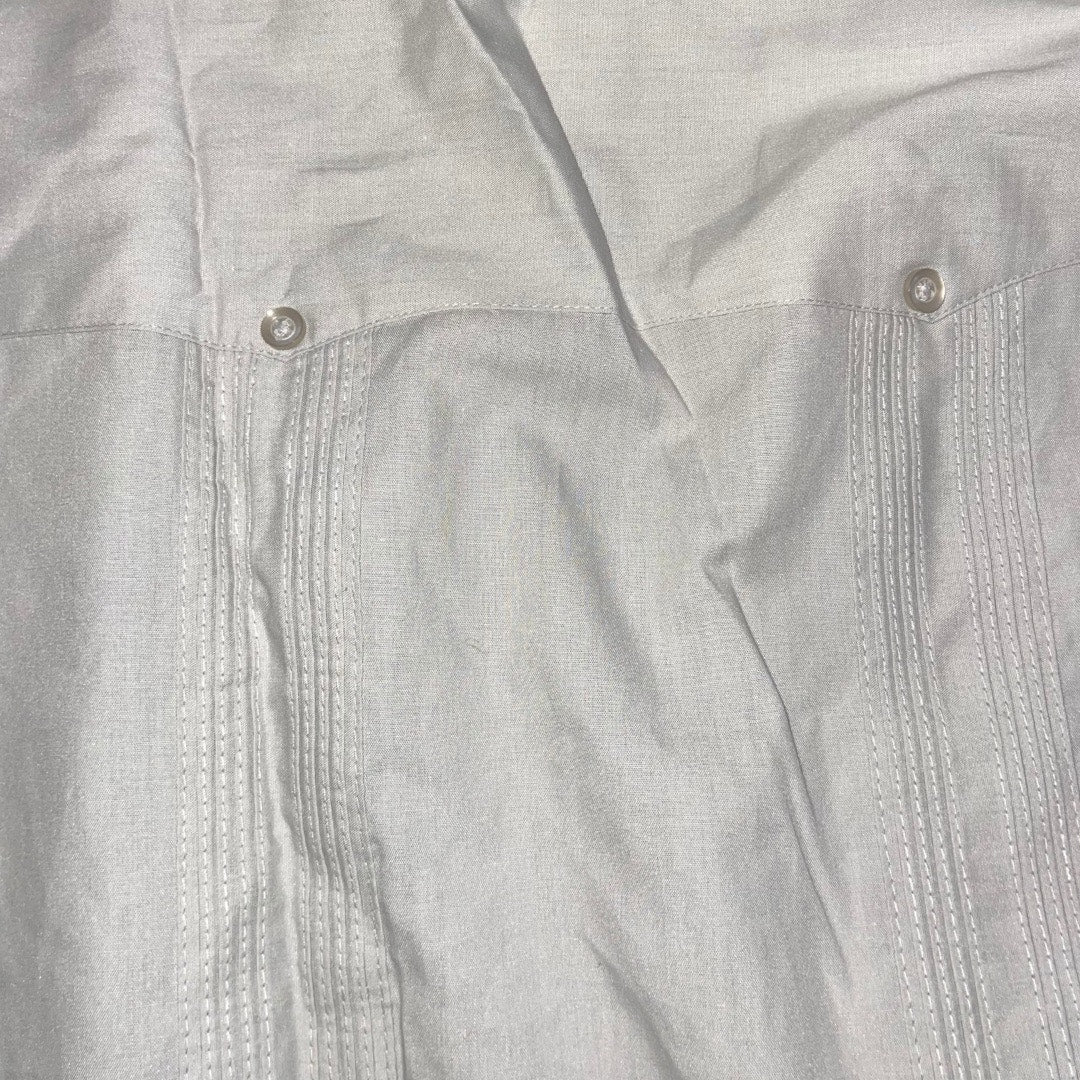 Havanera Co Mens Gray Guayabera Short Sleeve Shirt Size XL Cuban Vacation Beach