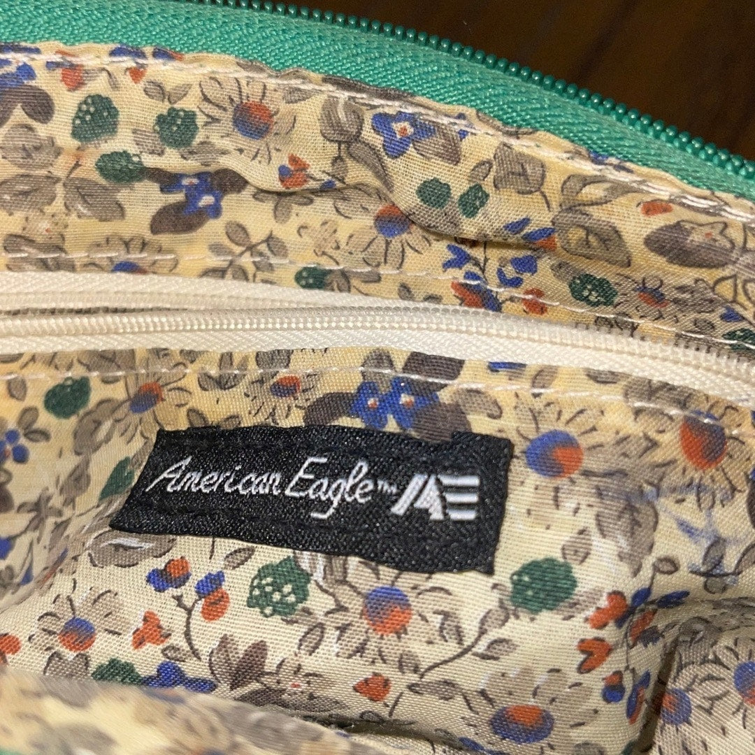 AE American Eagle Outfitters Crossbody Green Faux Leather Purse Y2K Casual