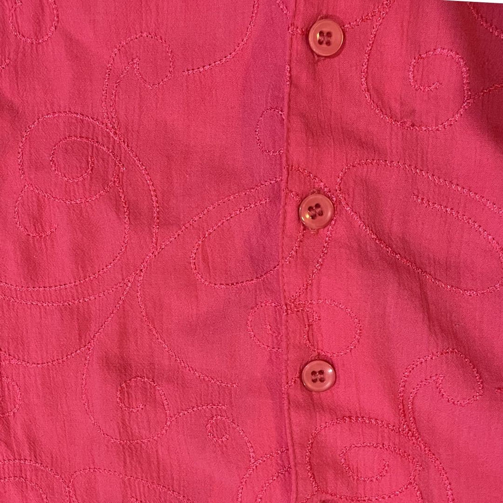 Christopher & Banks Button Vest Sleeveless Blouse Floral Pattern SZ Vintage Chic