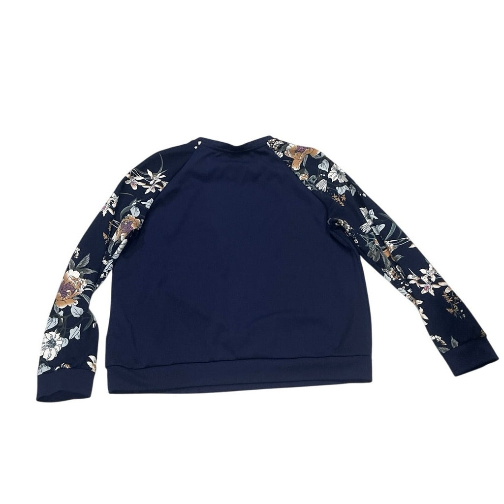 Shein Floral Crewneck Top Size Large Botanical Boho Romantic Garden Artsy