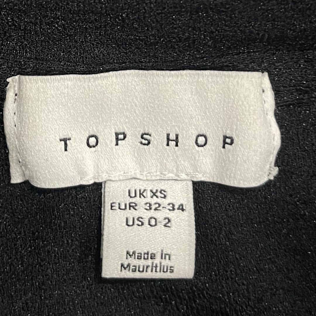 Topshop Long Sleeve Ruched Side Adjustable Drawstrings Size 2 Trendy Y2K