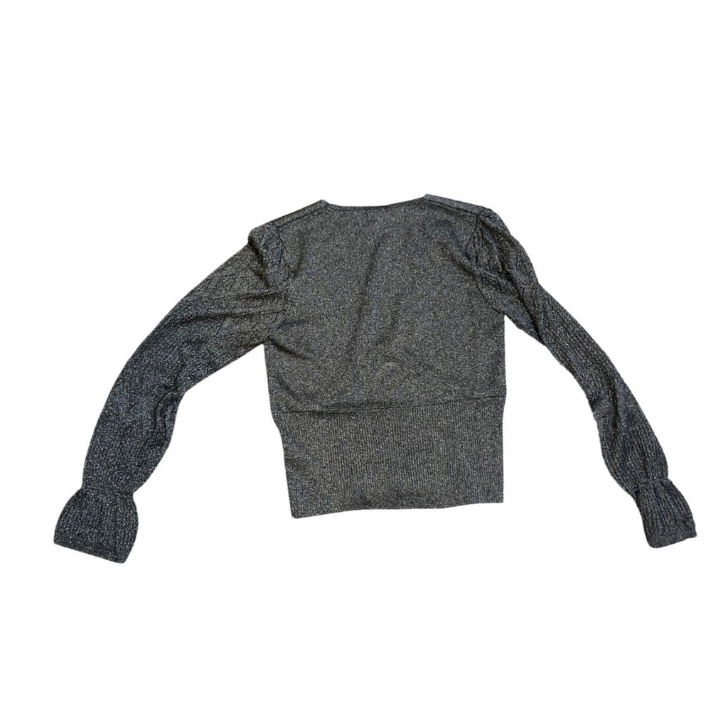 Anthropologie Women Sleeve Twofer Sweater V Neck Shimmer Top Size XXS