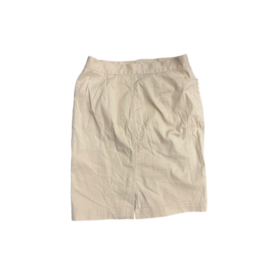 Jones New York Signature Khaki Stretch Snap up button Mini Skirt Size 4