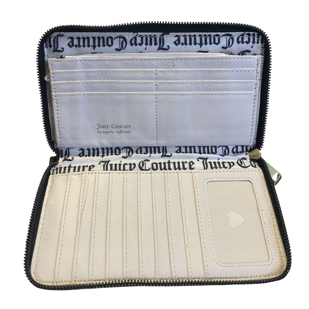Juicy Couture Signature Monogram Zip Closure Wallet Card Holder Accessories Y2K