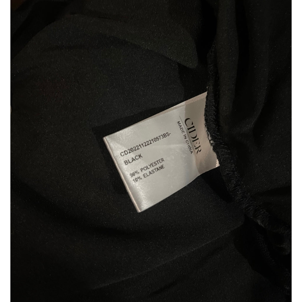 CIDER SOLID MESH BELL SLEEVE RUCHED BODYSUIT