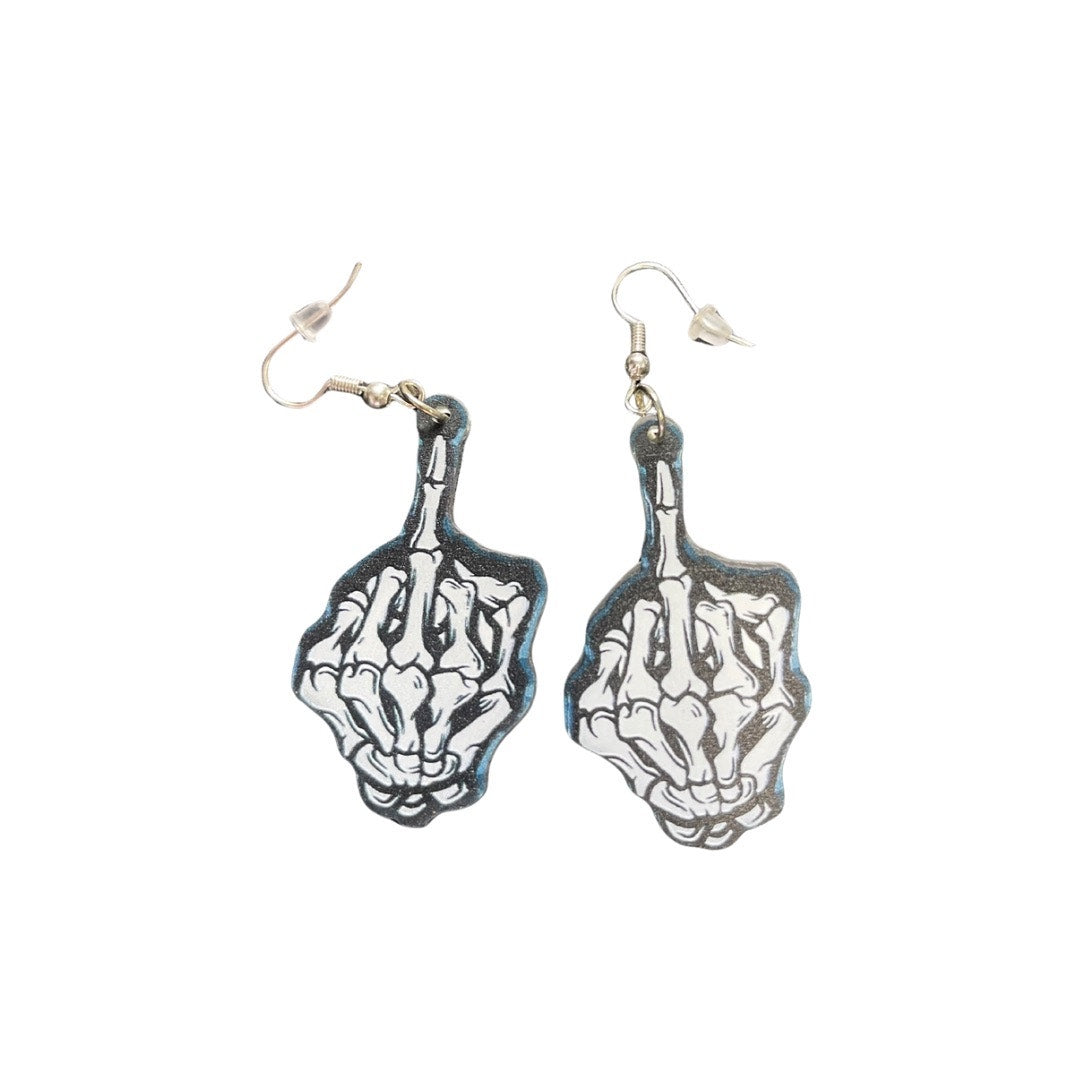 Skeleton hand earrings