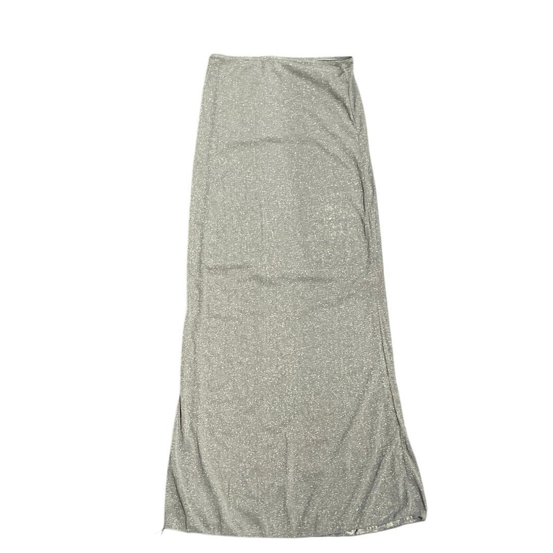 Cider Sheer Shimmery Silver Maxi Pull on Elastic Skirt Size Small NWT Y2K