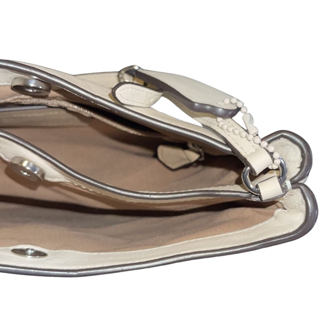 Coach Smooth Leather Penelope Shoulder Bag Chalk White Style CP101 Minimalist