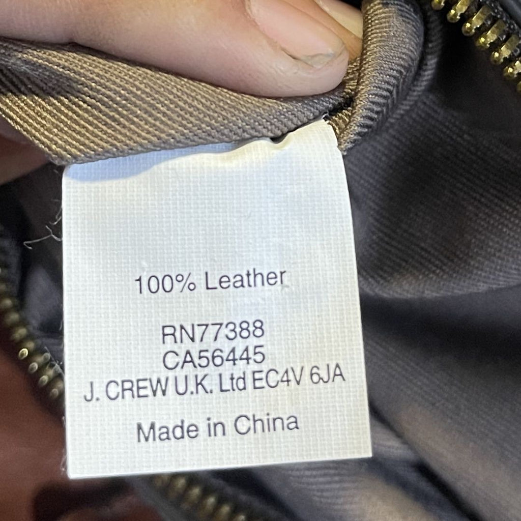 J. Crew Tan Genuine Leather Satchel Top Handle Crossbody Minimalist VTG inspired