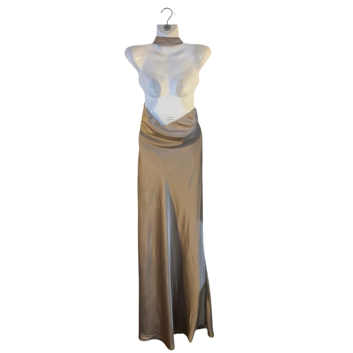 Aiirz Satin Halter Neck Maxi Formal Dress M Wedding Bridesmaid Prom Elegant NWT
