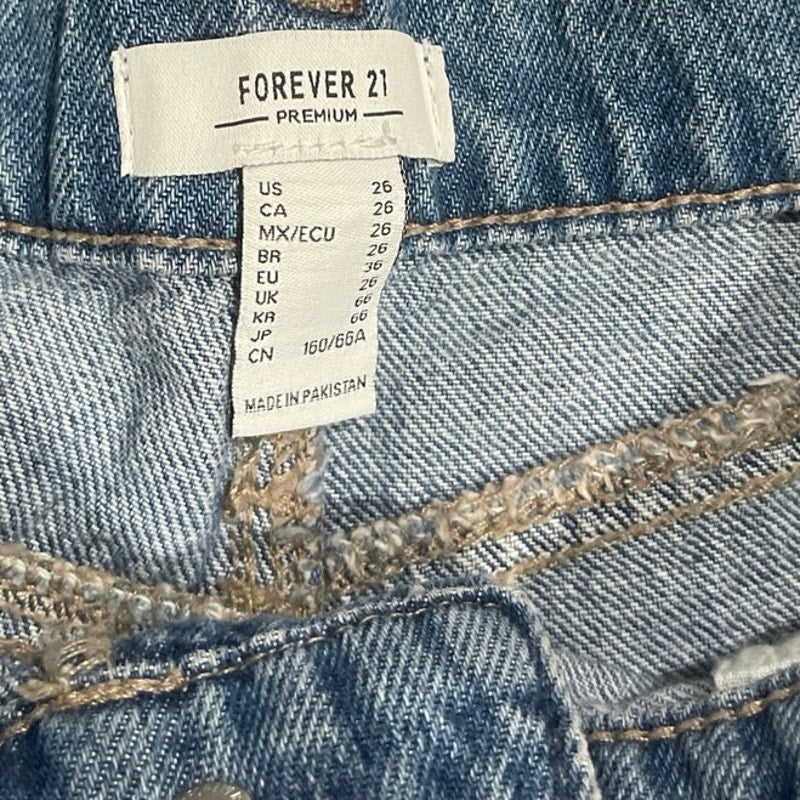 Forever 21 Premium Cargo Wide Leg Denim Jeans Pants Size 26 Streetwear 90s Y2K