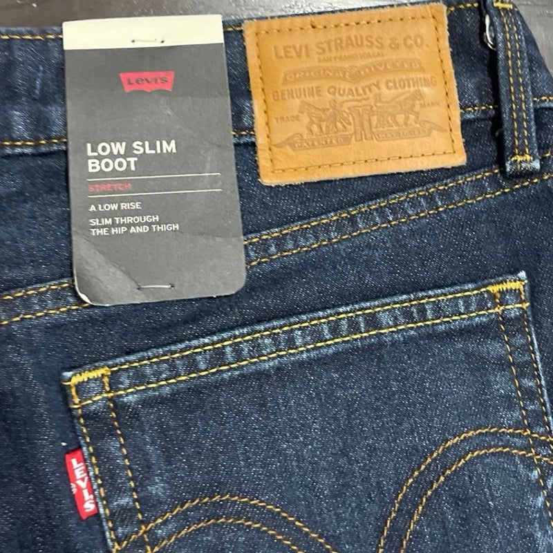 Levi's Low Rise Low Slim Boot Dark Wash Denim Jeans SZ 29 NWT Retro Flare Leg