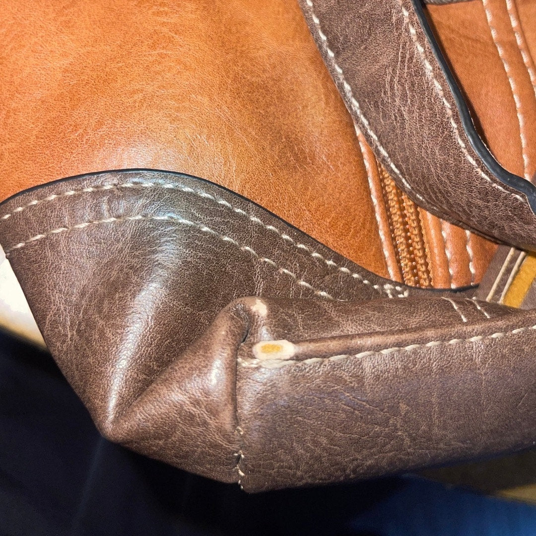 BOC Born Concepts Brown Faux Leather Handbag Tassel Western Purse Cowgirl