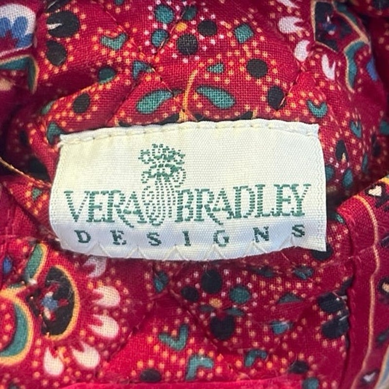 Vera Bradley Designs Provincial Red Floral Paisley Quilted Clutch Wallet Clutch