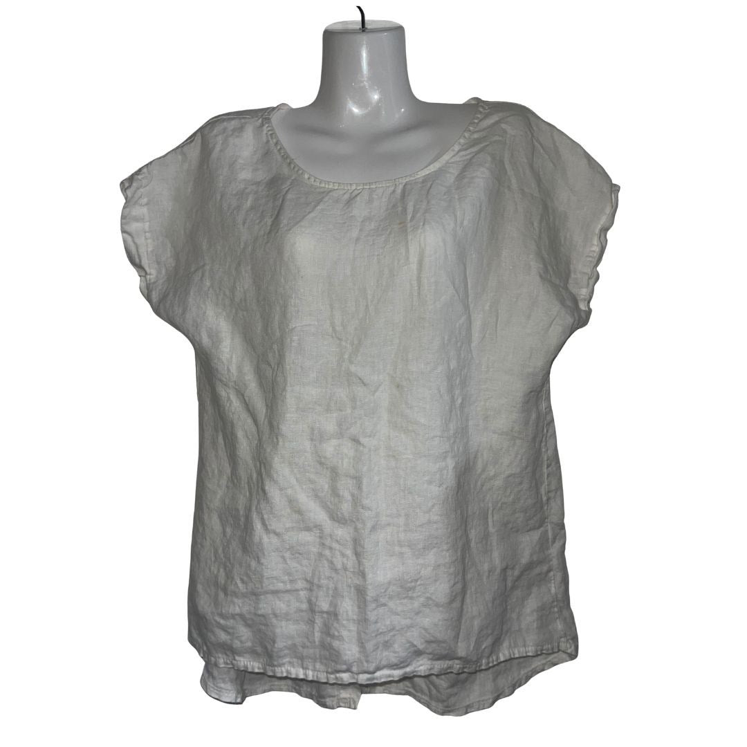 Terzo Millennio Tunic 100% Linen Top Blouse Size Small Made in Italy Boho Casual