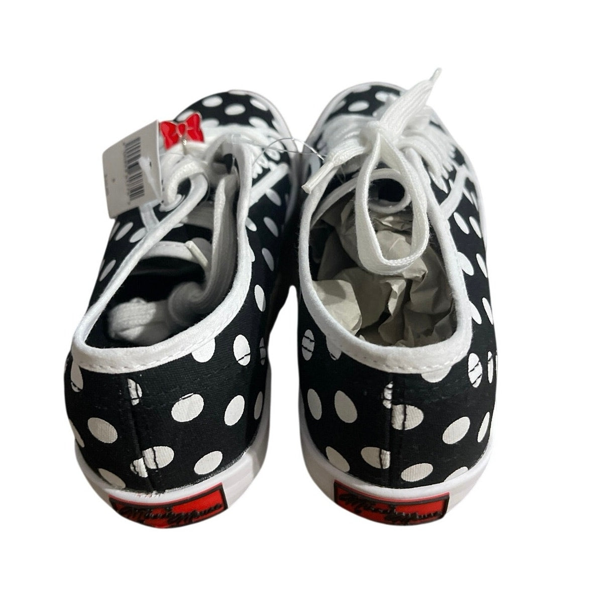Disney Parks Minnie Mouse Polka Dot Canvas Lace up Sneakers SZ 6 Disneyland NWT