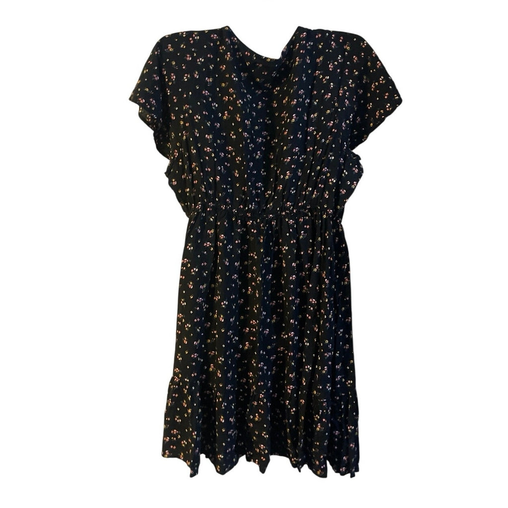 Passport Ditsy Floral Mini Babydoll Flowy Dress SZ 1X Casual Bohemian Breezy