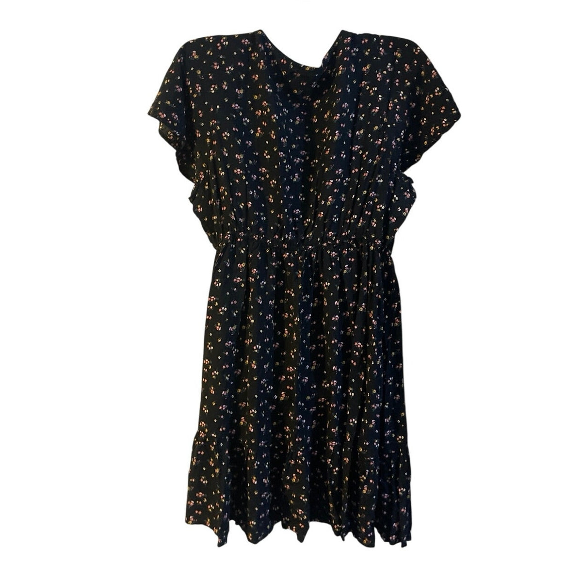 Passport Ditsy Floral Mini Babydoll Flowy Dress SZ 1X Casual Bohemian Breezy