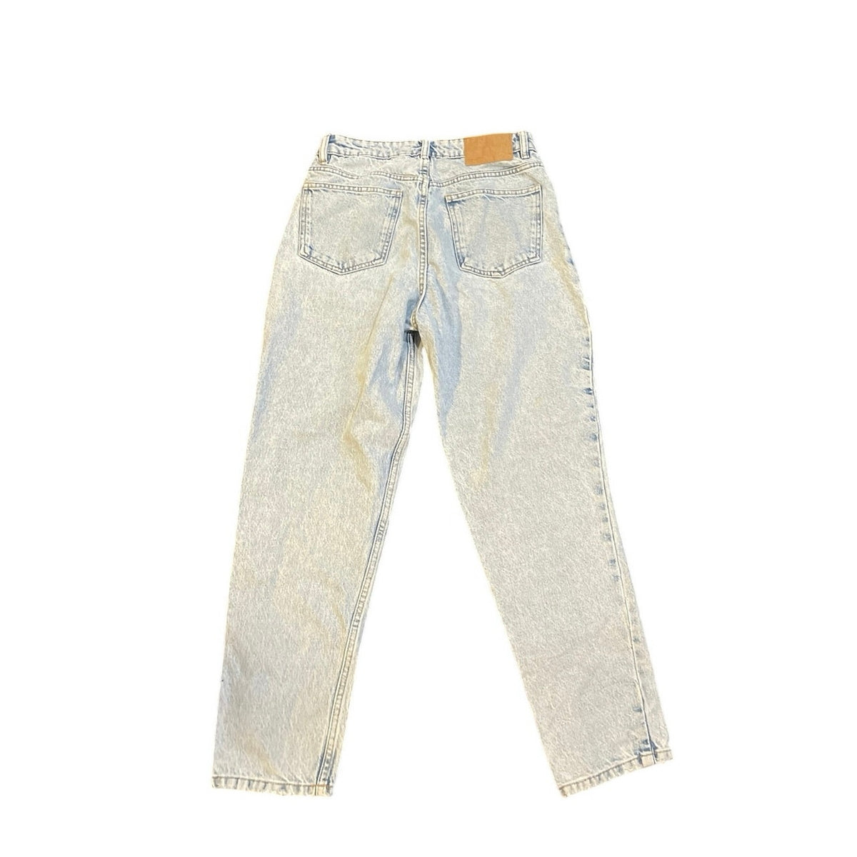 Zara Light Wash High Rise Taper Denim Jeans SZ 8 Vintage Inspired Acid Wash 90s
