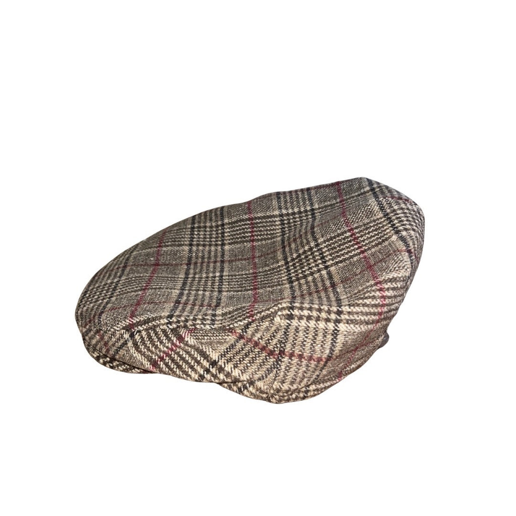 Brixton 20th Anniversary Hooligan Flat Cap Brown Plaid Snap Cap Size Medium NWT