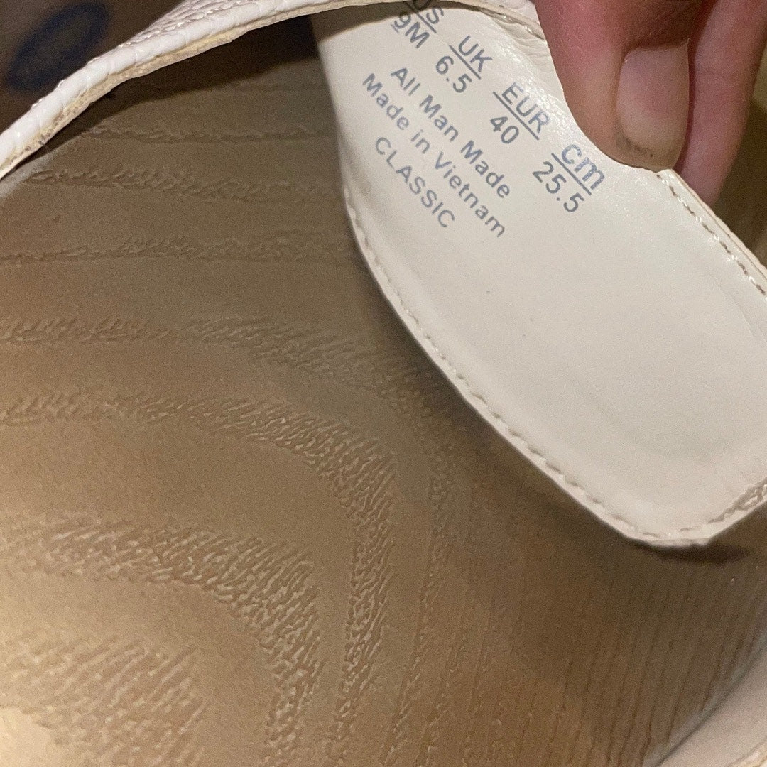 Dr. Scholl's Classic White Women's Buckle Slides Sandal Wedge Clog Size 9