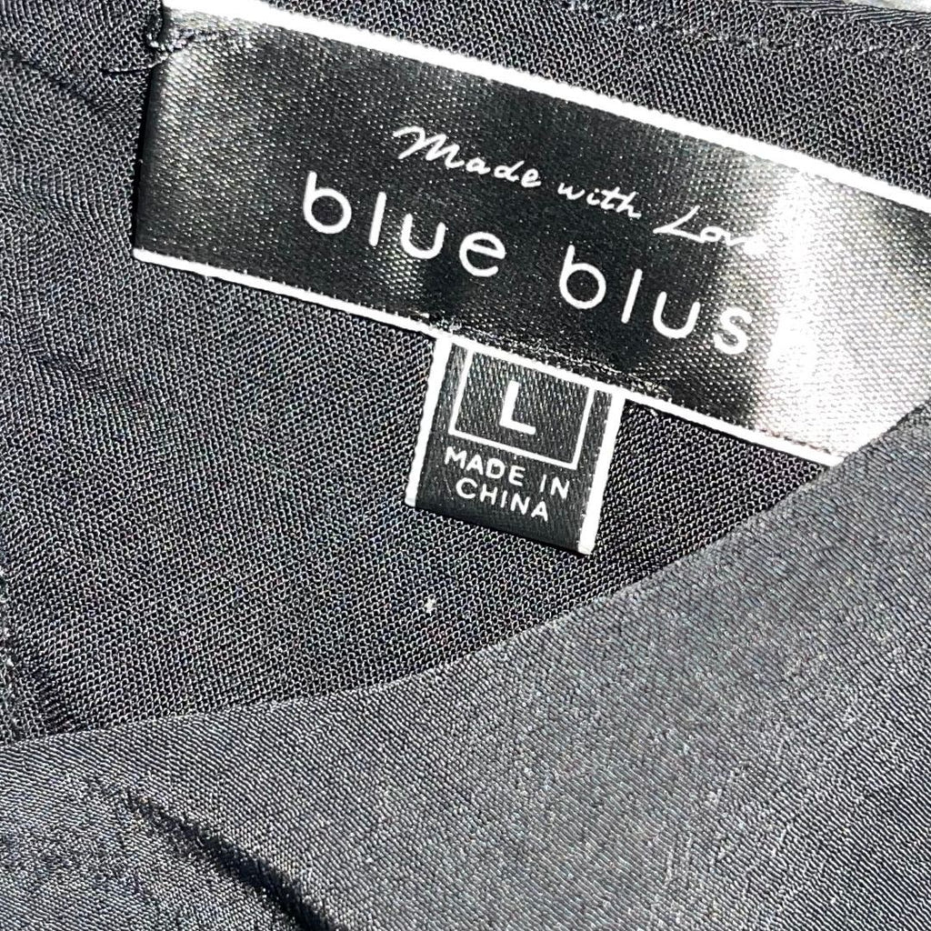 Blue Blush Long Sleeve Slit Midi Dress Size Large Back cut out Special Occasion