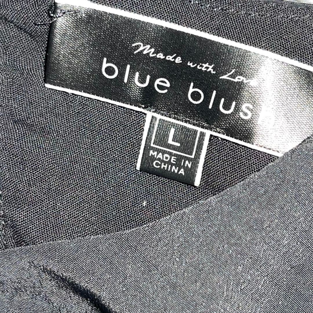 Blue Blush Long Sleeve Slit Midi Dress Size Large Back cut out Special Occasion