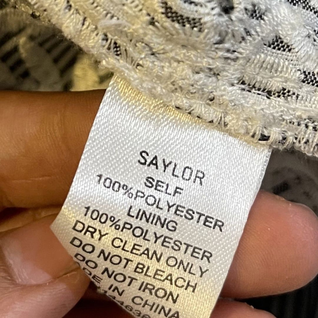 Saylor Maliyah Striped Eyelet Midi Tiered Dress Small Smocked Waist Milkmaid