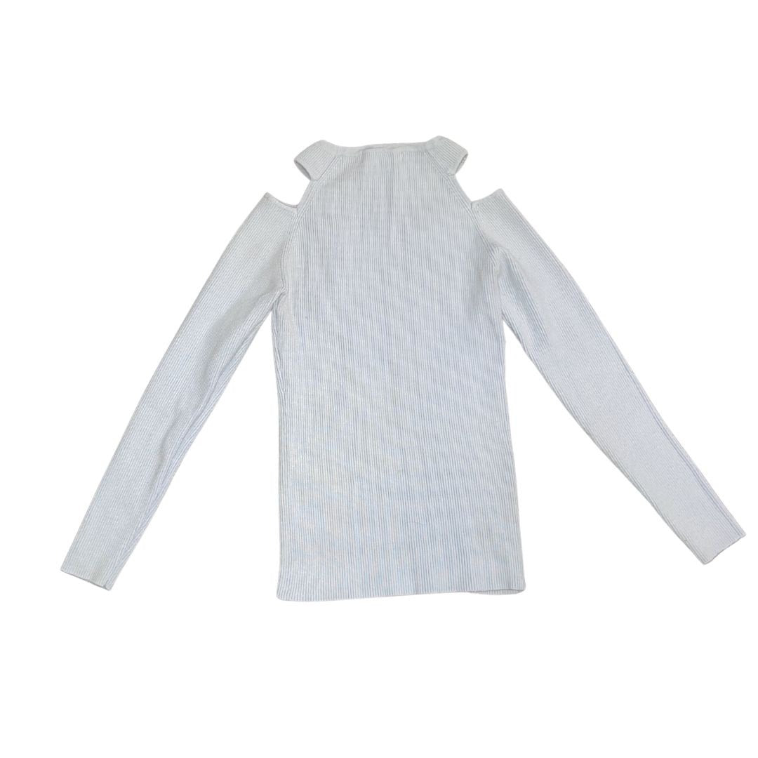 Catherine Malandrino Cold Shoulders Ribbed Sweater Top Size Medium Casual Chic