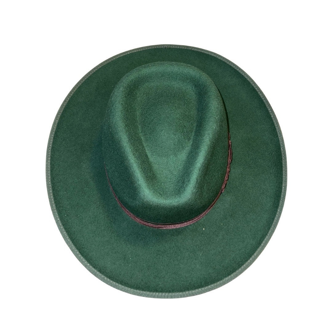 Brixton Reno Fedora Hat Adjustable Unisex Moss Brown Large 100% Australian Wool