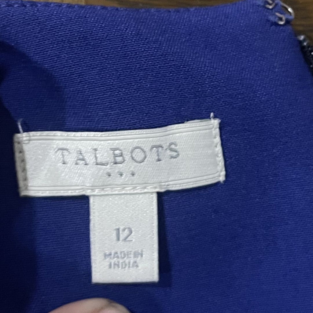 Talbots Color-block Tri-color A-Line Sleeveless Dress Size 12 Career Classic