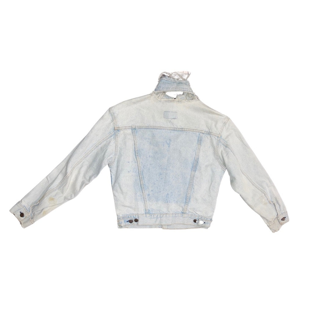 Levi's Strauss Distressed Jean Denim Jacket Light Blue Wash Vintage