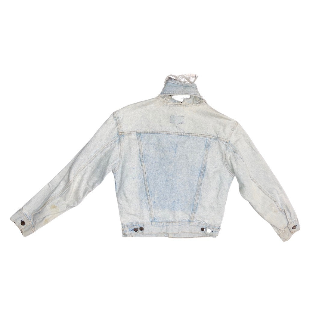 Levi's Strauss Distressed Jean Denim Jacket Light Blue Wash Vintage