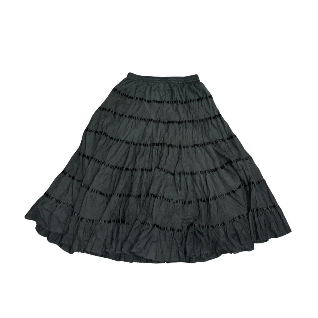 Silver Stream One Size Black Tiered Maxi Skirt Broomstick Western Boho Witchy