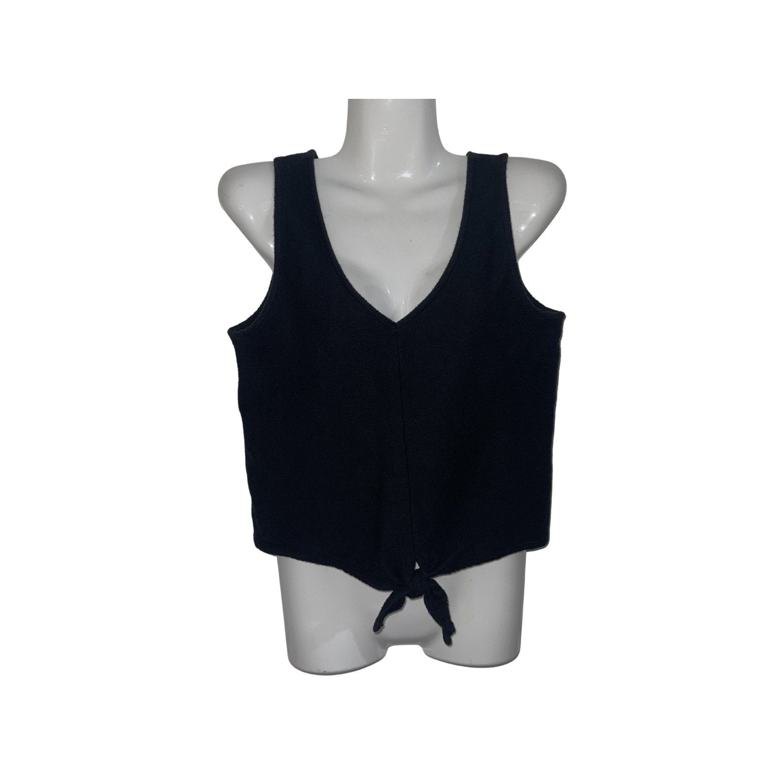 Madewell Texture & Thread Tie Front V-neck Tank Top Ribbed Texture SZ Small